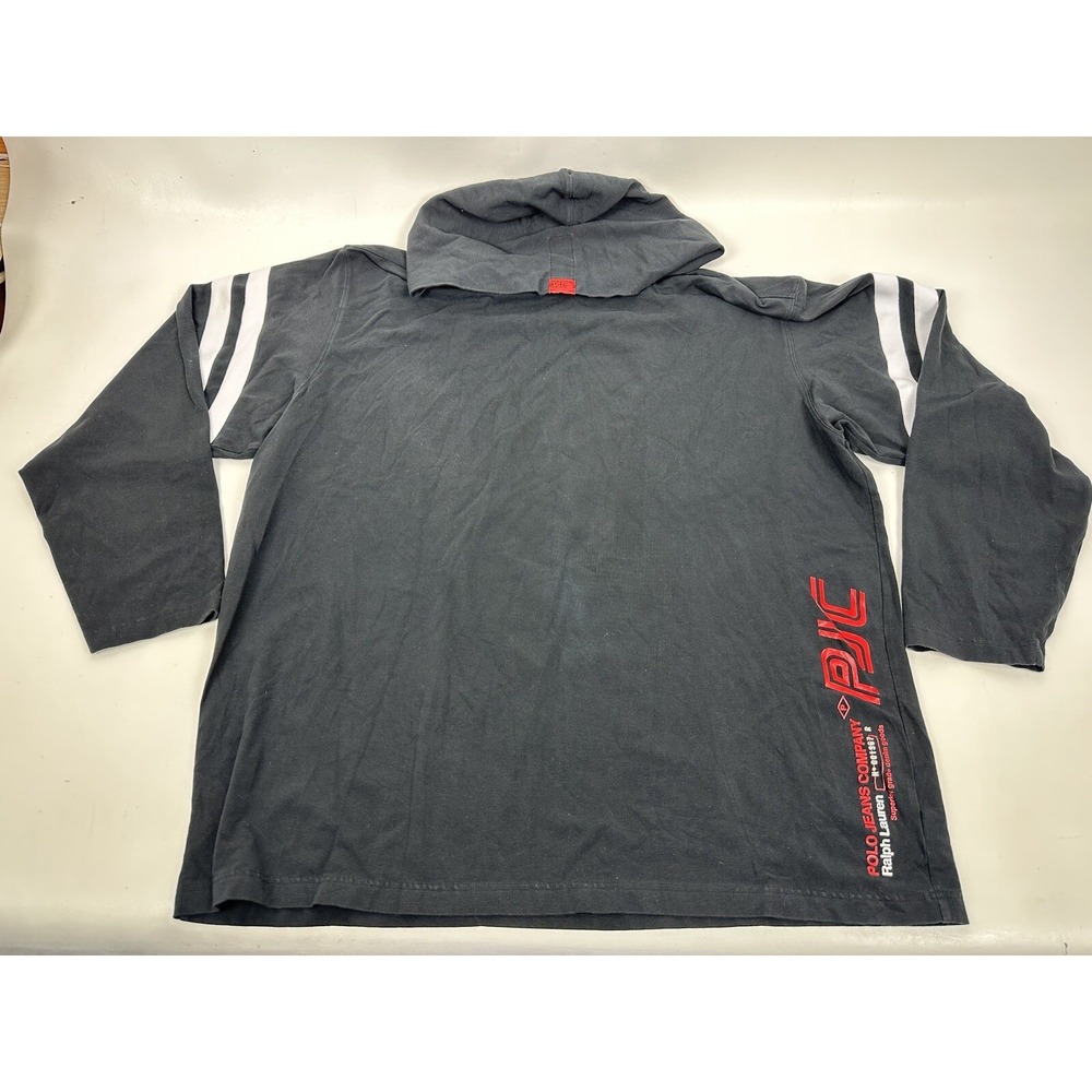 Ralph Lauren PJC Polo Jeans Co Pullover Hoodie Tee Size XXL Light Weight Black